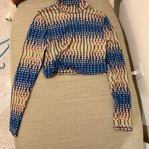 Colorful Women's Long Sleeve Cropped Top